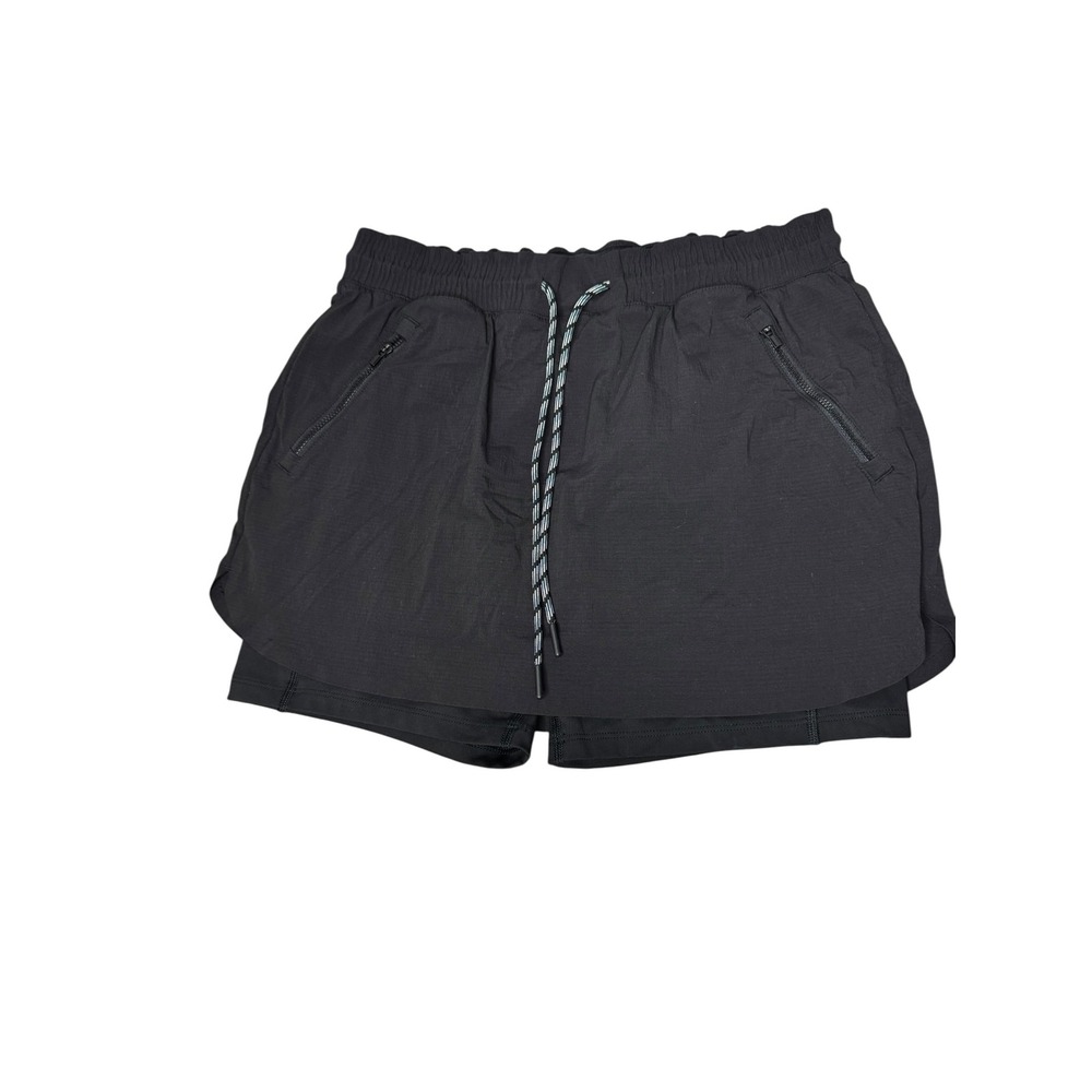 Athleta Trekkie North Skort Womens 8 Black Hiking Active Skirt Zip Pockets